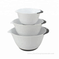 Nesting Plastic Mixing Bowls with Rubber Grip Handles